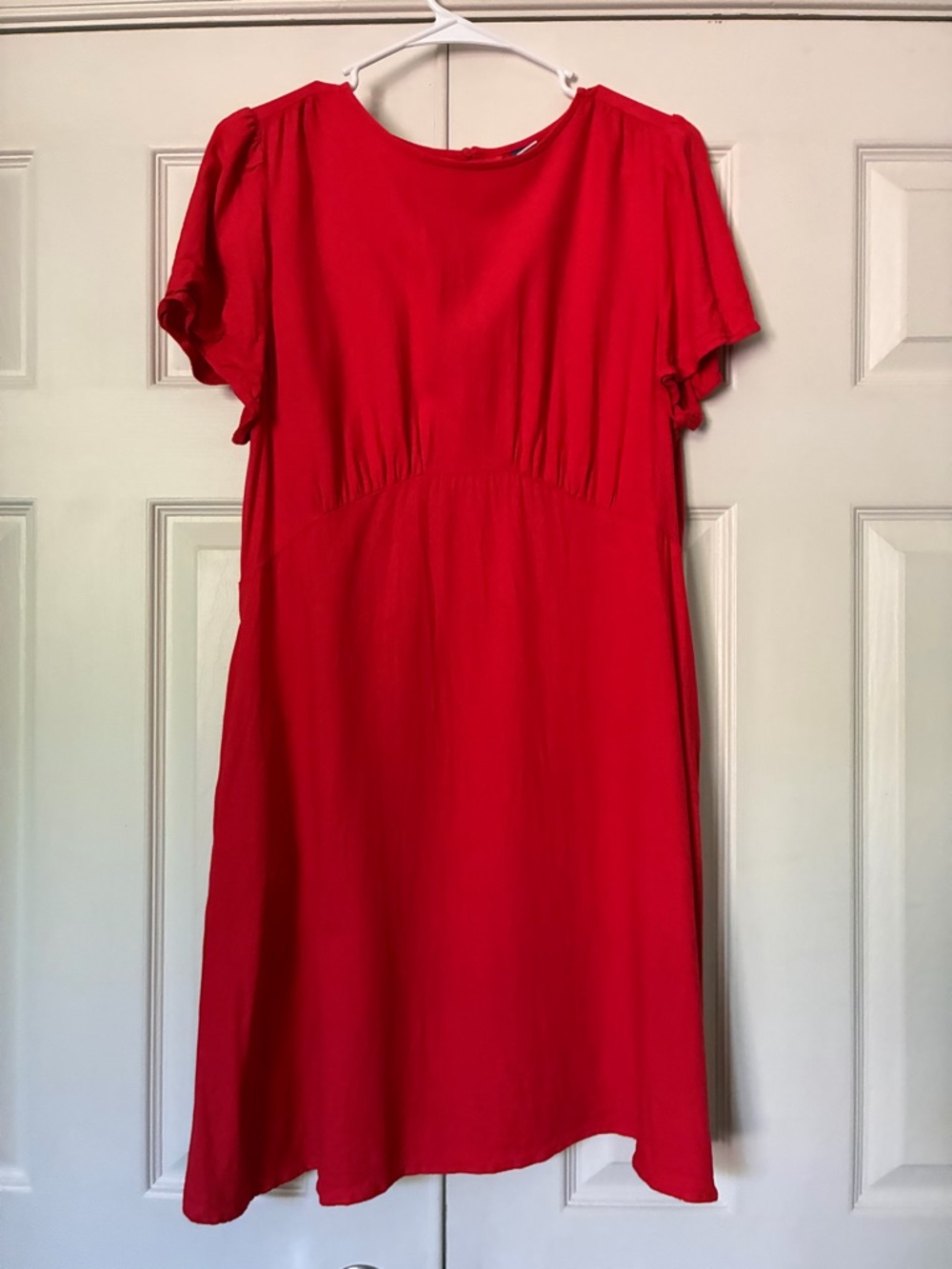 Old Navy Red Crepe Midi Dress, Fit and Flare size L